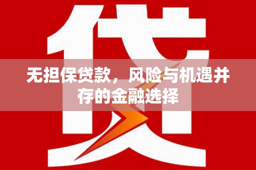 子洲无担保贷款，风险与机遇并存的金融选择